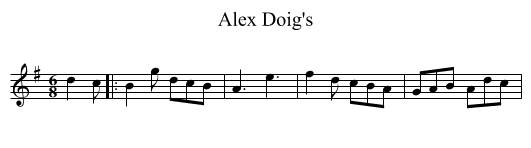 Alex Doig's - staff notation