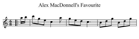 Alex MacDonnell's Favourite - staff notation