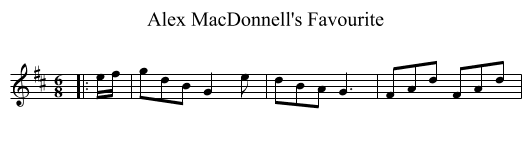 Alex MacDonnell's Favourite - staff notation