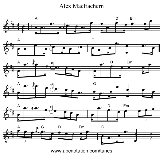 Alex MacEachern - staff notation