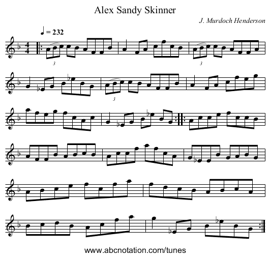 Alex Sandy Skinner - staff notation