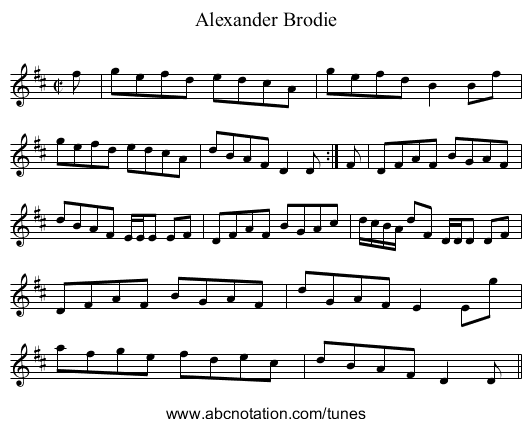 Alexander Brodie - staff notation