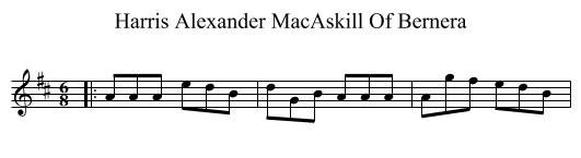 Alexander MacAskill Of Bernera, Harris - staff notation