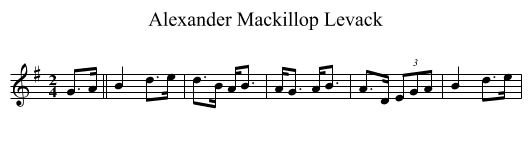 Alexander Mackillop Levack - staff notation