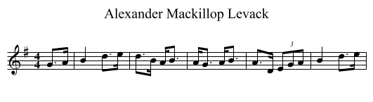 Alexander Mackillop Levack - staff notation