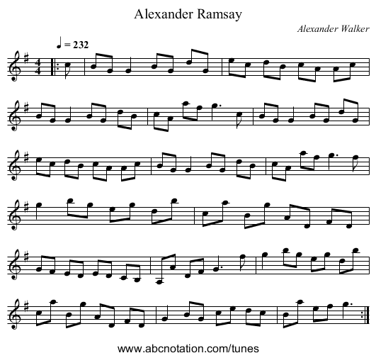 Alexander Ramsay - staff notation