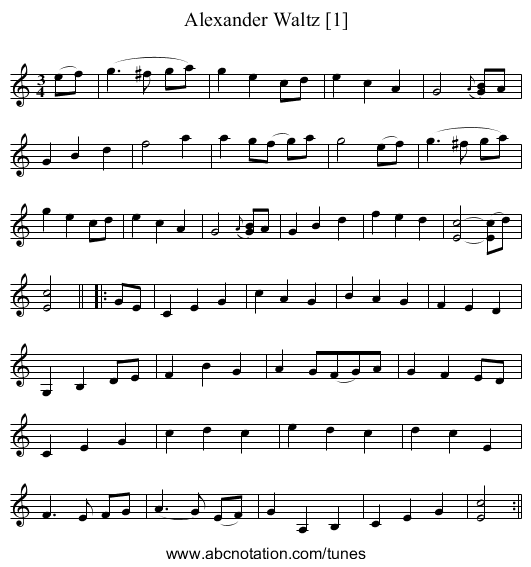 Alexander Waltz [1] - staff notation