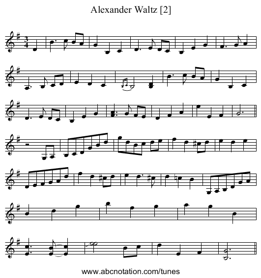 Alexander Waltz [2] - staff notation