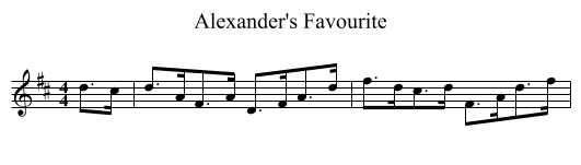 Alexander's Favourite - staff notation