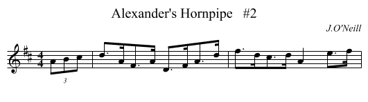 Alexander's Hornpipe   #2 - staff notation
