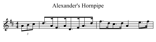 Alexander's Hornpipe - staff notation