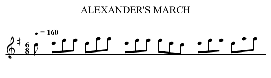ALEXANDER'S MARCH - staff notation