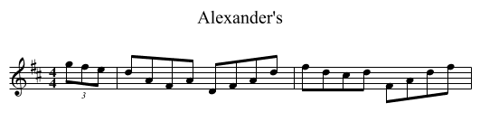 Alexander's - staff notation