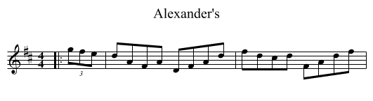Alexander's - staff notation