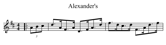 Alexander's - staff notation