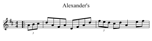 Alexander's - staff notation