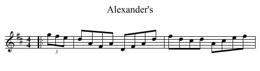 Alexander's - staff notation