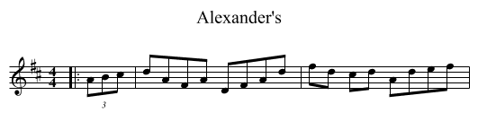 Alexander's - staff notation