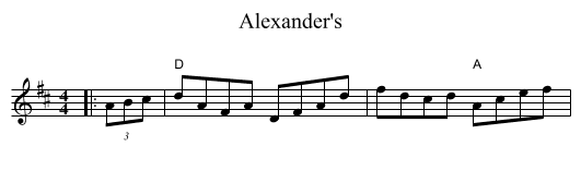 Alexander's - staff notation