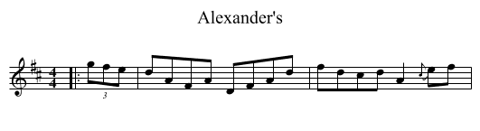 Alexander's - staff notation