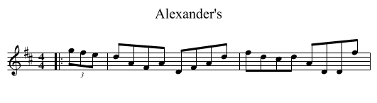 Alexander's - staff notation