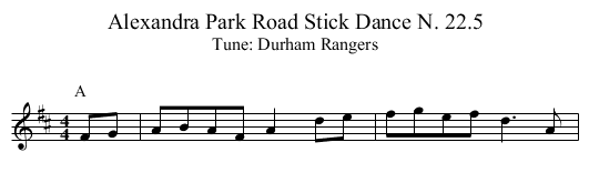 Alexandra Park Road Stick Dance N. 22.5 - staff notation