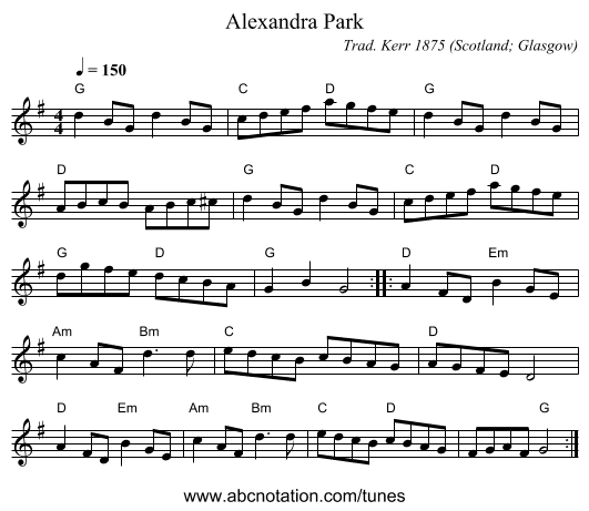Alexandra Park - staff notation