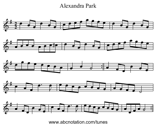 Alexandra Park - staff notation