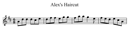 Alex's Haircut - staff notation