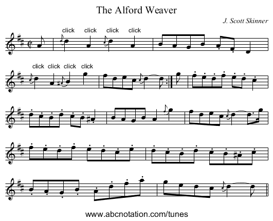 Alford Weaver, The - staff notation
