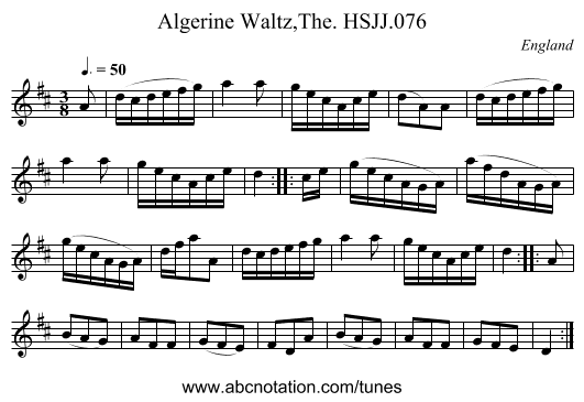 Algerine Waltz,The. HSJJ.076 - staff notation