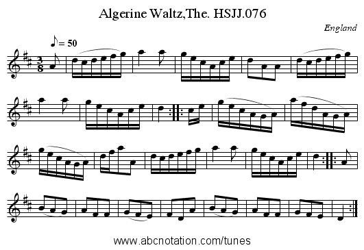 Algerine Waltz,The. HSJJ.076 - staff notation