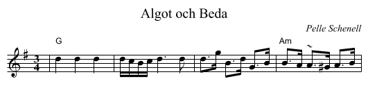 Algot och Beda - staff notation