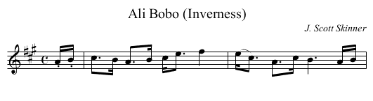 Ali Bobo (Inverness) - staff notation