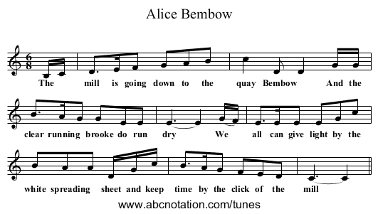 Alice Bembow - staff notation