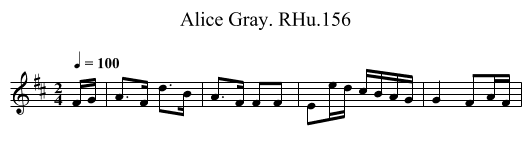 Alice Gray. RHu.156 - staff notation