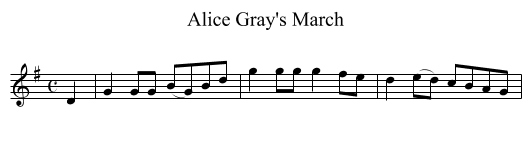 Alice Gray's March - staff notation