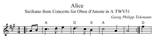 Alice - staff notation