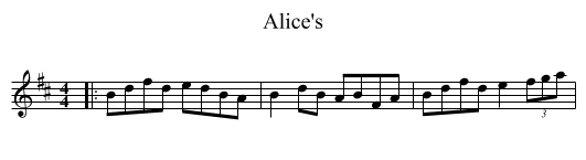 Alice's - staff notation