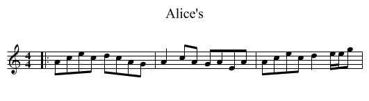 Alice's - staff notation