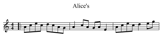 Alice's - staff notation