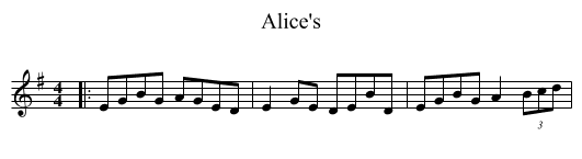 Alice's - staff notation