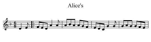 Alice's - staff notation