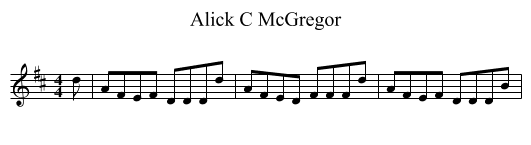 Alick C McGregor - staff notation