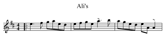 Ali's - staff notation