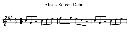 Alisa's Screen Debut - staff notation