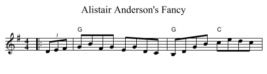 Alistair Anderson's Fancy - staff notation