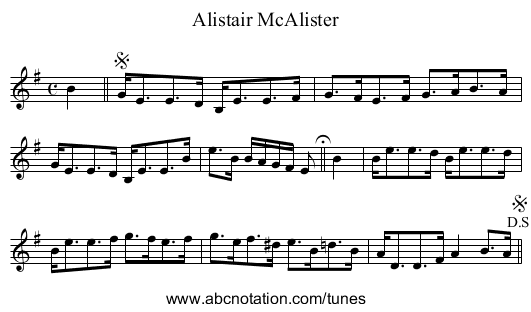 Alistair McAlister - staff notation