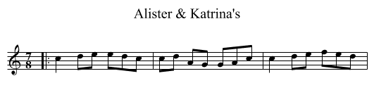 Alister & Katrina's - staff notation