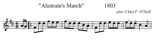 Alistrum's March              1803 - staff notation